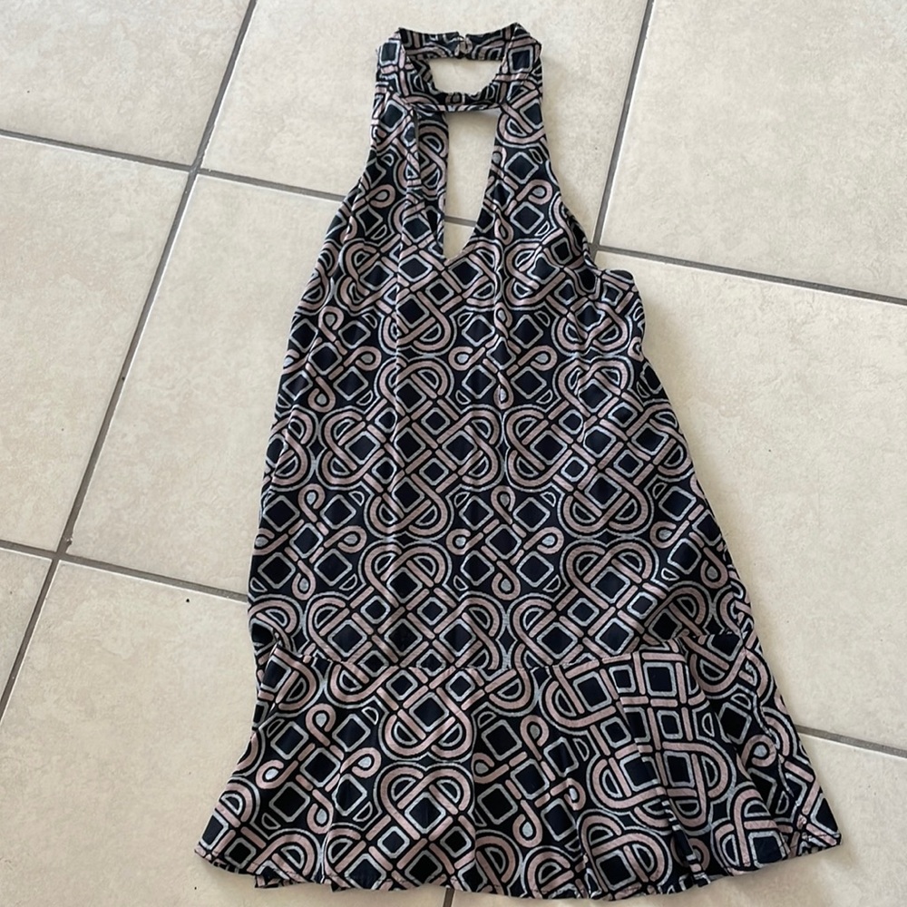 Printed halter short dress